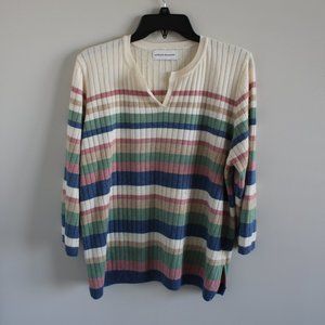 Alfred Dunner Striped Colorful Sweater